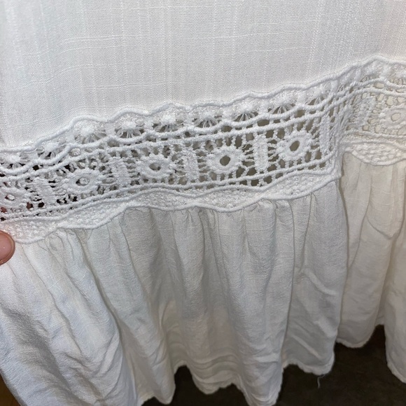 Bloomchic Plus Size White crochet boho Kimono Cardigan cover up duster Sz 22 - Picture 7 of 7